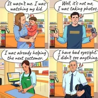 Неуловимият крадец: само брилянтен детектив ще открие кой е откраднал портфейла на снимката