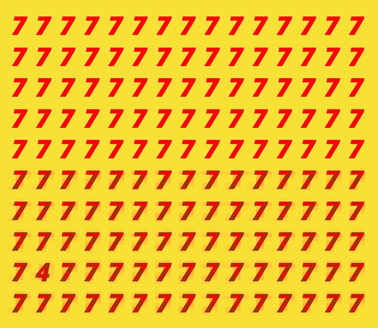 Открийте числото 4 на изображението.